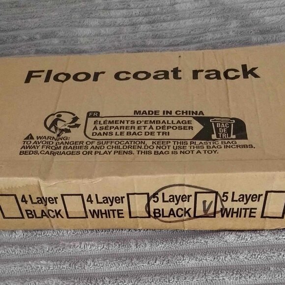 Brand New Carbon Steel 5 layer Shoe / Coat Rack- Black - Picture 2 of 4